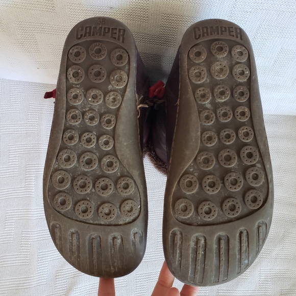 *SOLD* Camper Peu Brown Mid Height Lined Leather Boots Size EU 38 - Picture 5 of 7